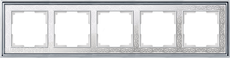 Рамка на 5 постов (хром/белый) Werkel WL77-Frame-05