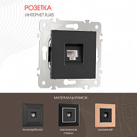 Розетка интернет RJ45 203.45-1.black Arte Milano