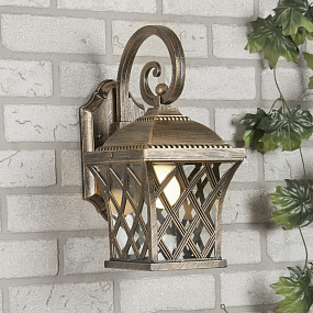 Уличный настенный светильник Elektrostandard Cassiopeya D черное золото