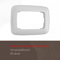 Рамка из поликарбоната для двойной розетки 505.05-double.silver Arte Milano