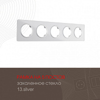 Рамка из закаленного стекла на 5 постов 502.13-5.silver Arte Milano