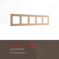 Рамка из алюминия на 5 постов 503.12-5.shampan Arte Milano