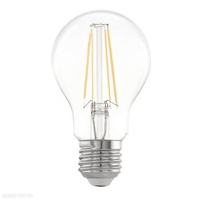 Лампа светодиодная филаментная A60, 6,5W (E27), 2700K, 810lm, прозрачный EGLO LM_LED_E27 11534