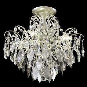 Потолочная хрустальная люстра Crystal Lux ESMIRALDA PL4 SILVER