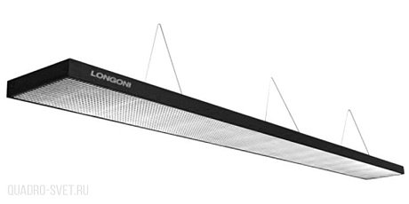 Бильярдный светильник плоский светодиодный «Longoni Compact» (черная, серебристый отражатель, 320х31х6см) 75.320.10.2