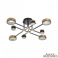Потолочная светодиодная люстра Arte Milano 272040/8 BK/GD