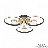 Потолочная светодиодная люстра Arte Milano 276140/3+3 BK/GD