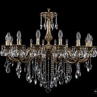 Литая подвесная люстра с хрусталем Bohemia IVELE Crystal 1702/16/335/B/GB