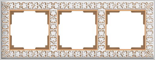 Рамка на 3 поста (белое золото) Werkel WL07-Frame-03