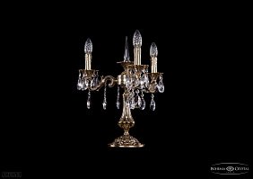 Литая настольная лампа с хрусталем Bohemia IVELE Crystal 7001/3/125-45/A/GB