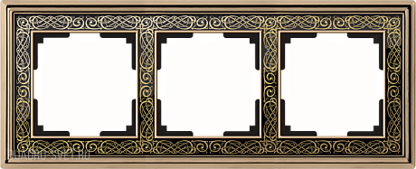 Рамка на 3 поста (золото/черный) Werkel WL77-Frame-03