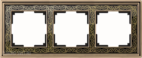 Рамка на 3 поста (золото/черный) Werkel WL77-Frame-03