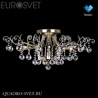 Люстра потолочная EUROSVET 10042 10042/12 античная бронза/прозрачный хрусталь
