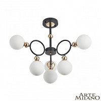 Потолочная люстра Arte Milano 274307/6 BK/GD