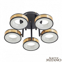 Потолочная светодиодная люстра Arte Milano 271040/5R BK/GD