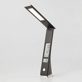 Светодиодная настольная лампа с часами Elektrostandard Business 80504/1 черный 5W