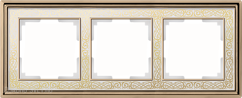 Рамка на 3 поста (золото/белый) Werkel WL77-Frame-03