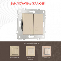 Выключатель жалюзи, 10A 250V 203.38-2.shampan Arte Milano