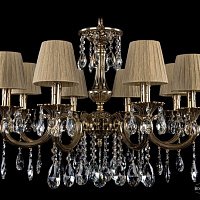 Литая подвесная люстра с хрусталем и абажурами Bohemia IVELE Crystal 1702/8/265/A/GB/SH7