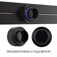 Трековая розетка, 16A 250V 397952TS/ES Black Arte Milano