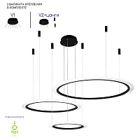 Большая светодиодная люстра Crystal Lux MANZANA SP67W LED BLACK