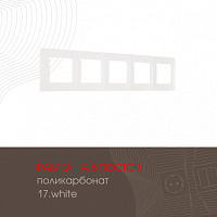 Рамка из поликарбоната на 5 постов 517.17-5.white Arte Milano