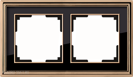 Рамка на 2 поста (золото/черный) Werkel WL17-Frame-02