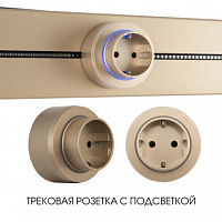 Трековая розетка, 16A 250V 397951TS/ES Gold Arte Milano