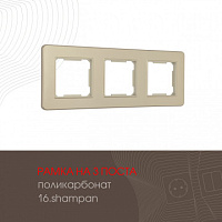 Рамка из поликарбоната на 3 поста 502.16-3.shampan Arte Milano