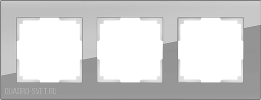 Рамка на 3 поста (серый,стекло) Werkel WL01-Frame-03