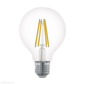 Лампа светодиодная филаментная диммируемая G80, 6W (E27), 2700K, 806lm, прозрачный EGLO LM_LED_E27 1