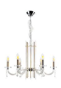 Подвесная люстра Crystal Lux AURELIO SP6 GOLD+CHROME/TRANSPARENT