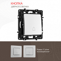 Кнопка дверного звонка, 10A 250V 217.36-1.silver Arte Milano