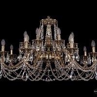 Литая подвесная люстра с хрусталем Bohemia IVELE Crystal 1703/16/360/C/GB