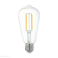 Светодиодная филаментная лампа ST64, 6W (LED) 2700K, 806lm, прозрачный EGLO LM_LED_E27 11862
