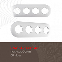 Рамка из поликарбоната на 4 поста 502.08-4.silver Arte Milano