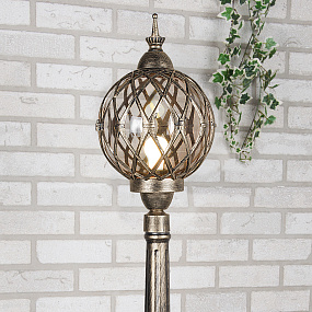 Уличный светильник на столбе Elektrostandard Sirius F черное золото