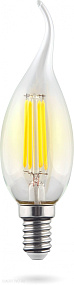 Лампа светодиодная филаментная Свеча на ветру Voltega E14 4000К 6W VG10-CW1E14cold6W-F