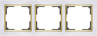 Рамка на 3 поста (белый/золото) Werkel WL03-Frame-03-white-GD