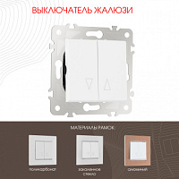 Выключатель жалюзи, 10A 250V 203.38-2.white Arte Milano