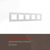 Рамка из закаленного стекла на 5 постов 503.02-5.silver Arte Milano