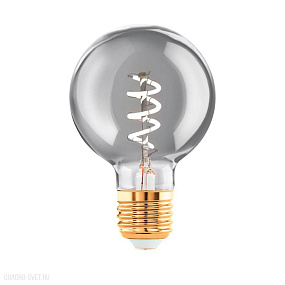 Лампа светодиодная G60, 1x4W(E27), 100lm, 2000K, дымчатый EGLO LM_LED_E27 110195