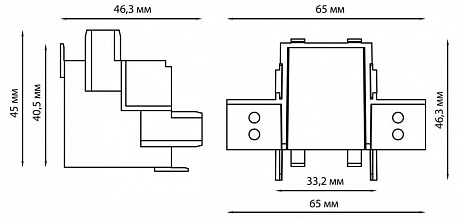 Соединитель "Г" для низковольтного шинопровода в ГКЛ арт. 135198, 135200 (потолок/стена) NOVOTECH SMAL 135218