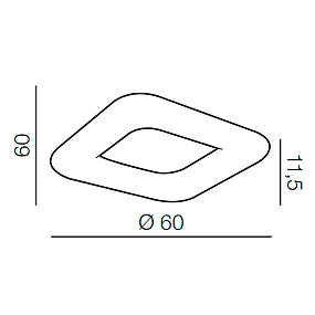 Подвесной светодиодный светильник Azzardo Donut Sq Pendant 60 CCT AZ2667