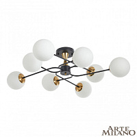 Большая люстра Arte Milano 276808/8 BK/GD