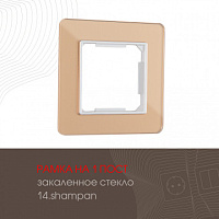 Рамка из закаленного стекла на 1 пост 503.14-1.shampan Arte Milano
