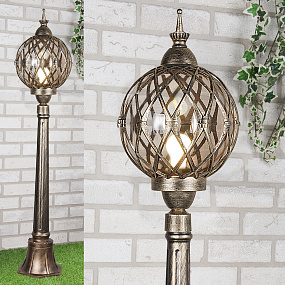 Уличный светильник на столбе Elektrostandard Sirius F черное золото