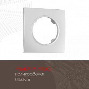 Рамка из поликарбоната на 1 пост 502.04-1.silver Arte Milano