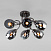 Потолочная люстра со стеклянными плафонами Eurosvet Roselyn 30171/6 черный жемчуг