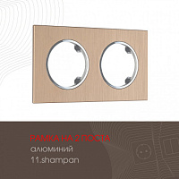 Рамка из алюминия на 2 поста 502.11-2.shampan Arte Milano